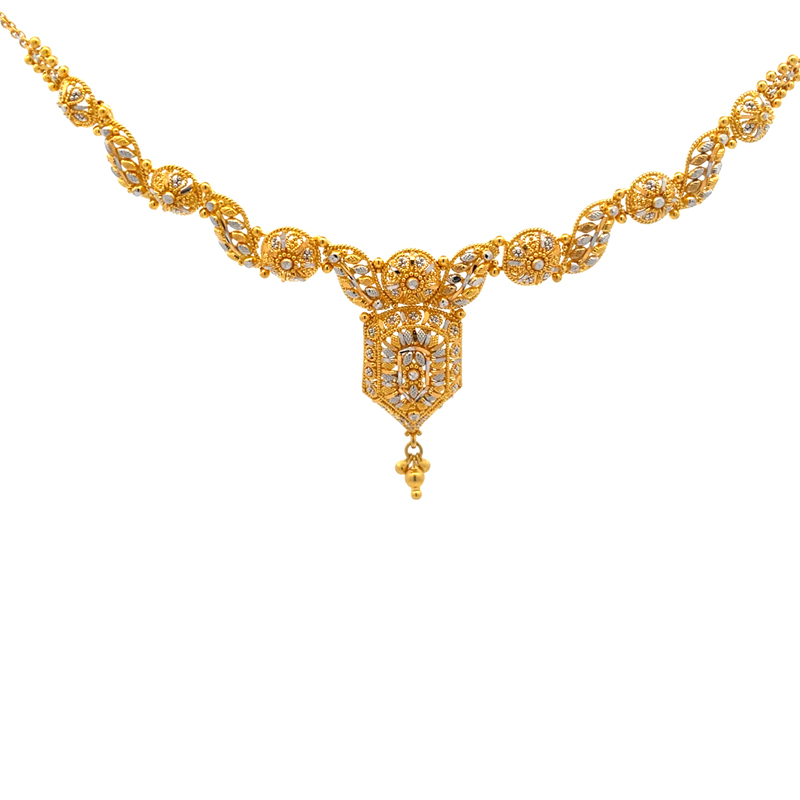 22k Yellow Gold Necklace and earrings Set