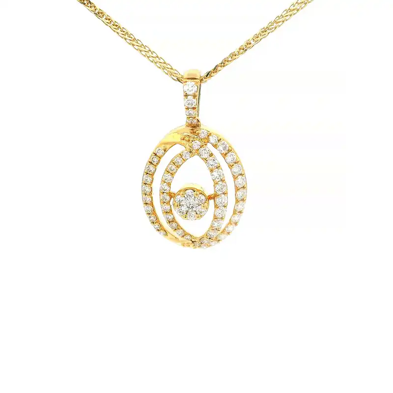 Oval Gold Diamond Pendant