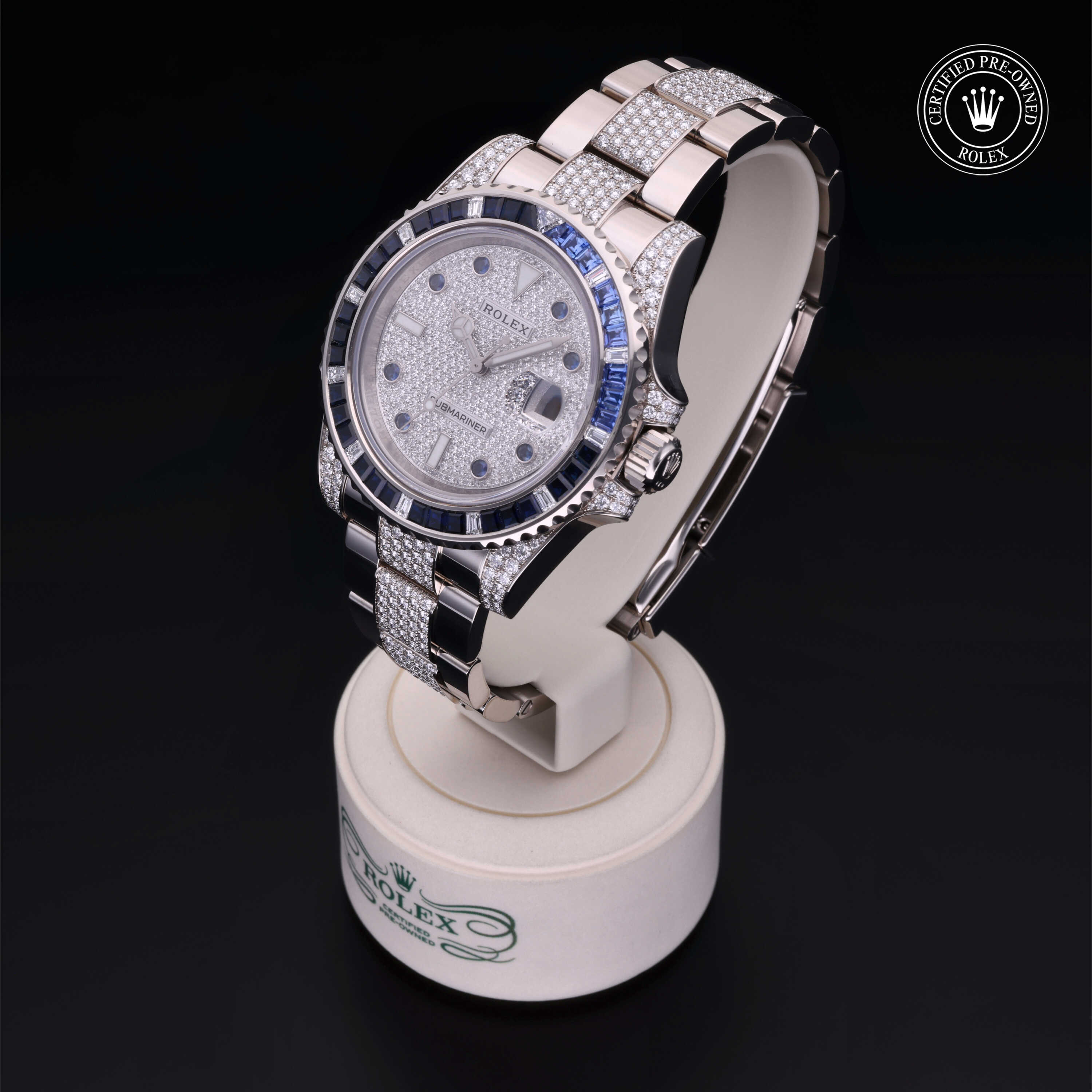 Rolex Certified Pre Owned Oyster Perpetual Submariner Date 40mm in 18 ct white gold M116659SABR 0004 Bhindi Jewelers