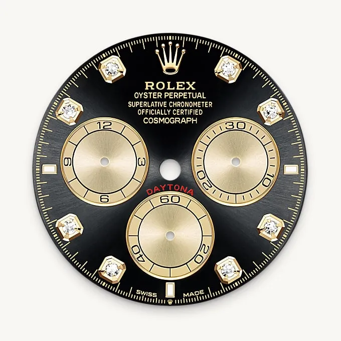 Bright black and golden dial