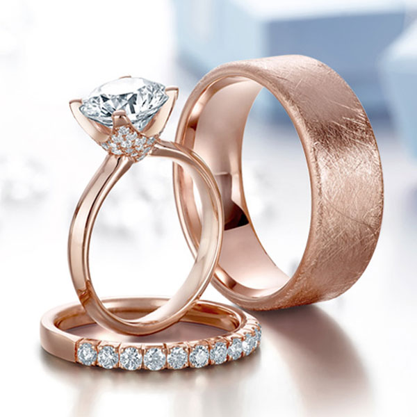 Gold plated proposal ring-set of two -